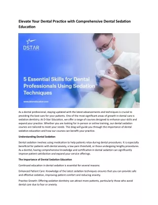 Elevate Your Dental Practice with Comprehensive Dental Sedation Education