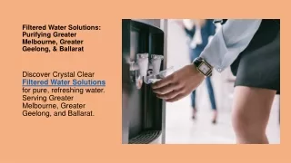 Filtered Water Solutions Purifying Greater Melbourne, Greater Geelong, & Ballarat