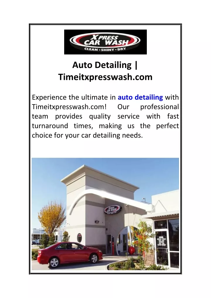 auto detailing timeitxpresswash com