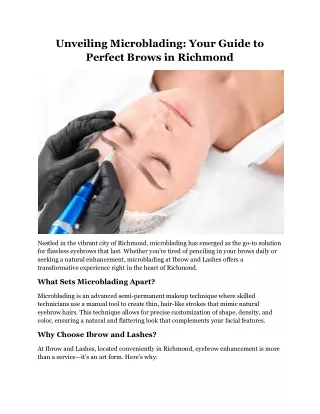 Unveiling Microblading Your Guide to Perfect Brows in Richmond