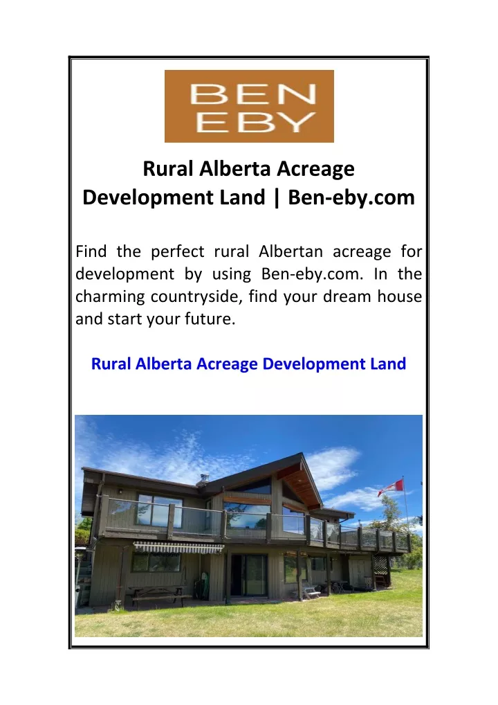 rural alberta acreage development land ben eby com