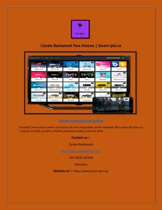 Canale Romanesti Fara Antena | Smart-iptv.ro