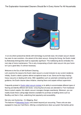 the explanation automated cleaners should