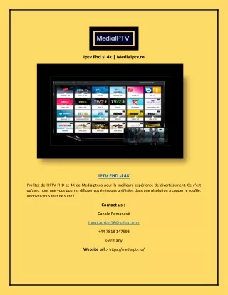 Iptv Fhd și 4k | Mediaiptv.ro