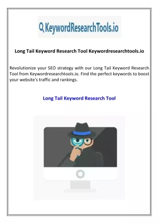 Long Tail Keyword Research Too Keywordresearchtools.io