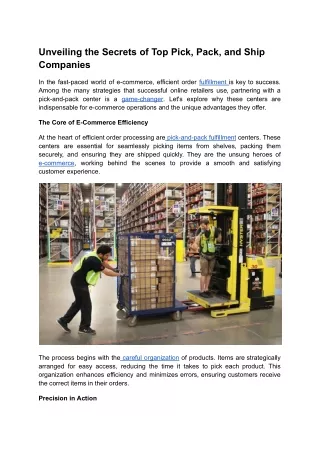 Unveiling the Secrets of Top Pick, Pack, and Ship Companies (1)