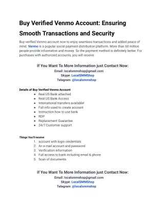 Quick Way To Buy Verified Venmo Account in 2024