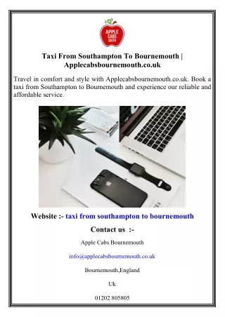 Taxi From Southampton To Bournemouth   Applecabsbournemouth.co.uk