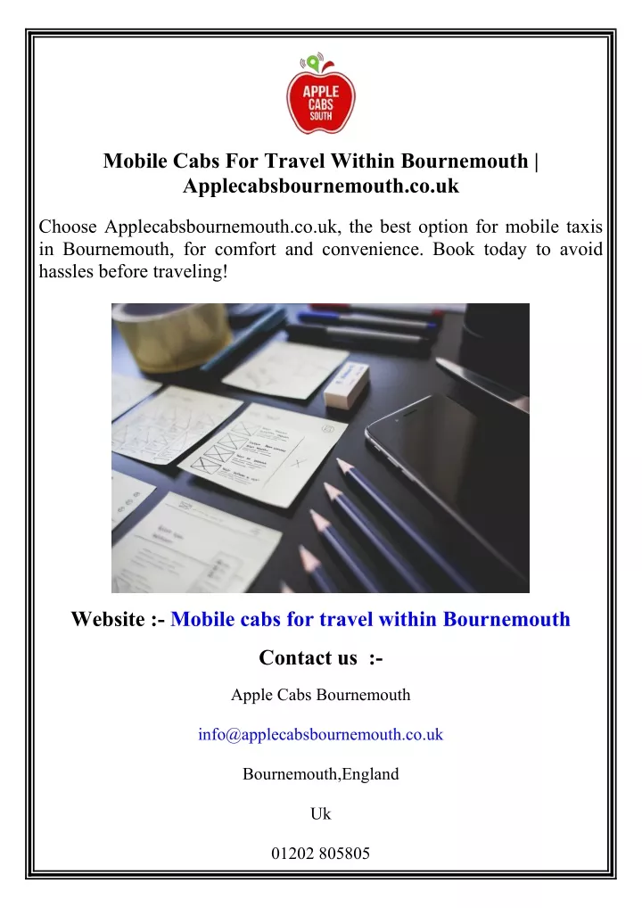 mobile cabs for travel within bournemouth