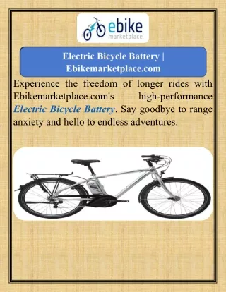 Electric Bicycle Battery  Ebikemarketplace.com