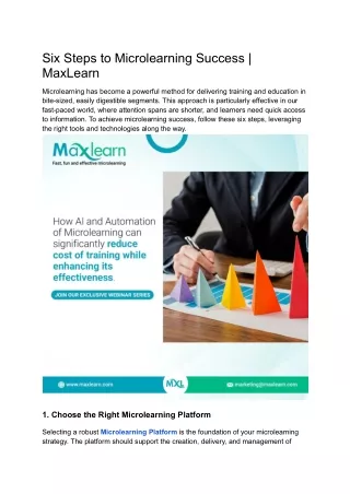 six steps to microlearning success maxlearn