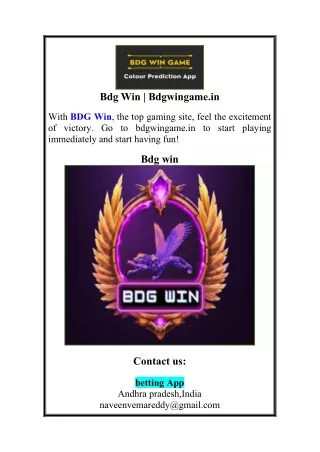 bdg win bdgwingame in