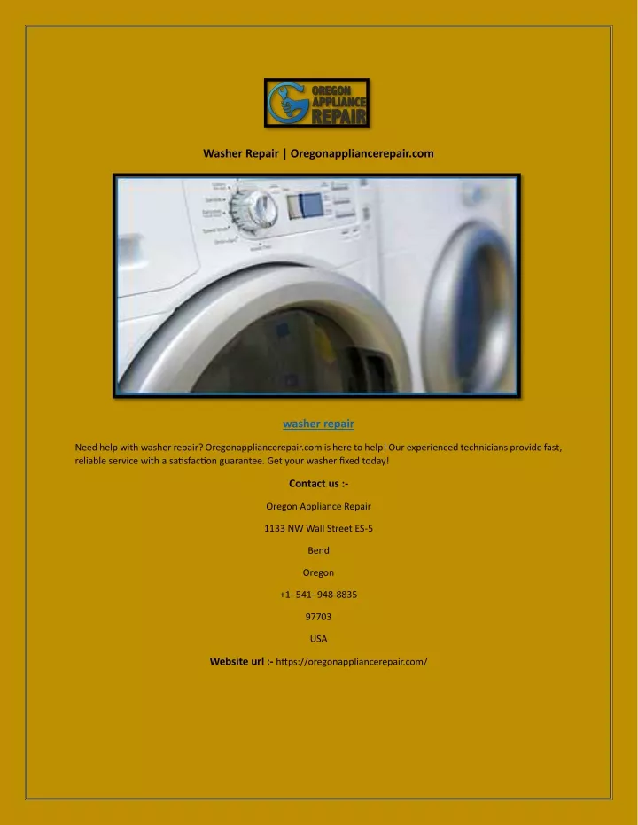 washer repair oregonappliancerepair com