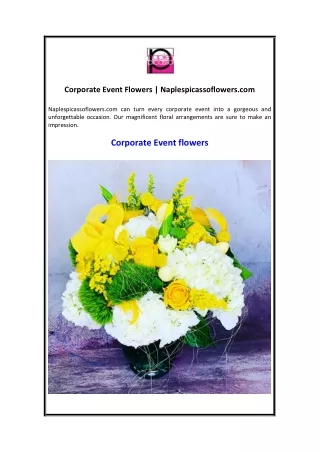 Corporate Event Flowers  Naplespicassoflowers.com