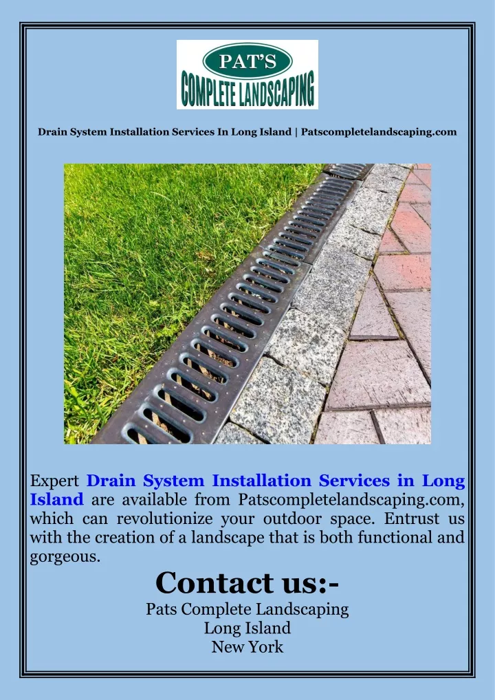 Ppt - Drain System Installation Services In Long Island 