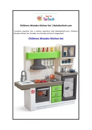 Childrens Wooden Kitchen Set  Baitaltarfeeh.com