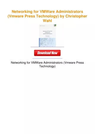 Networking for VMWare Administrators (Vmware Press Technology) by