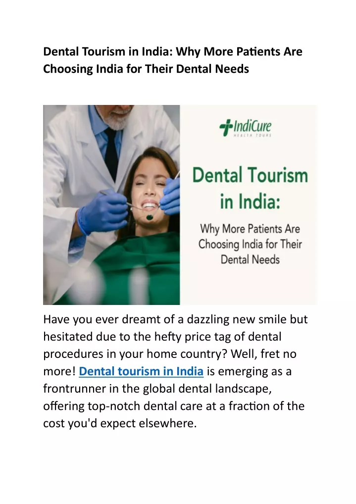 dental tourism in india why more patients