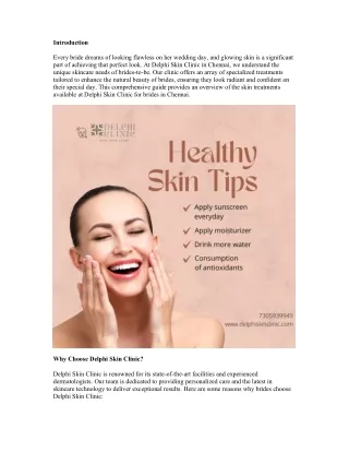 Skin Treatment for Brides in Chennai