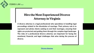 Hire the Most Experienced Divorce Attorney in Virginia