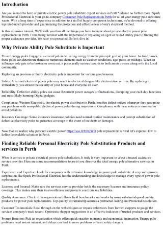 Extensive Guideline to Perth Electricity Pole Replacement Solutions