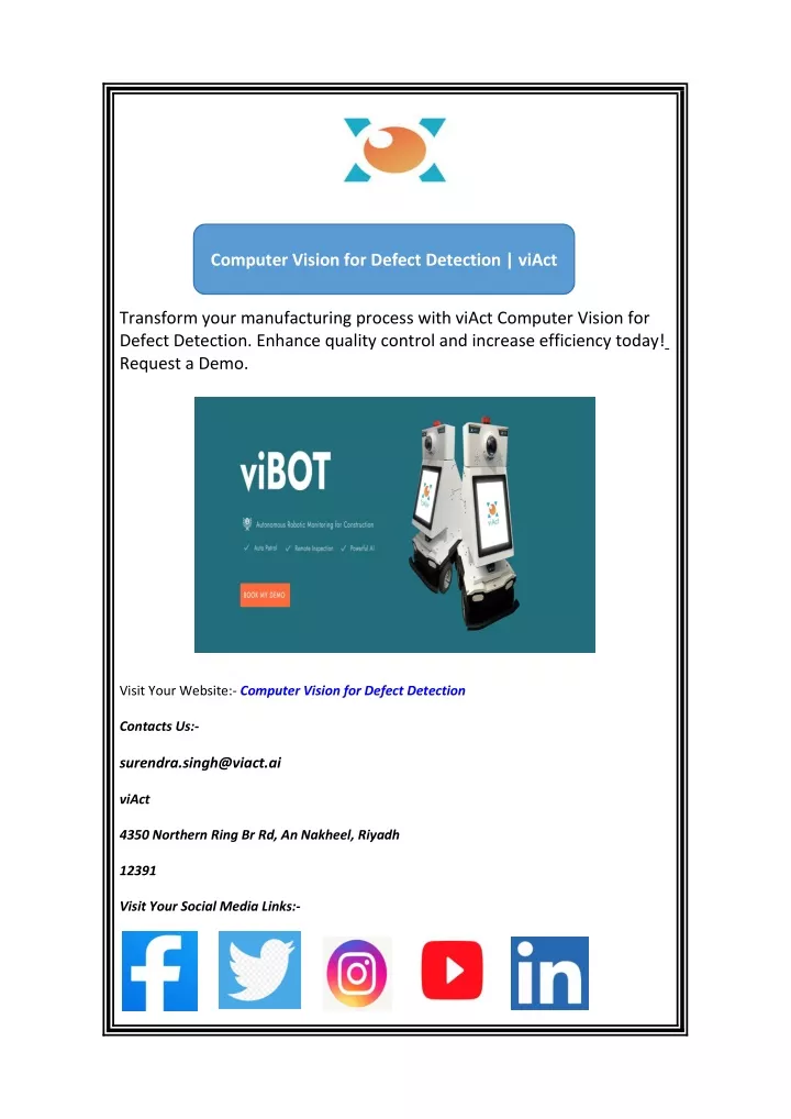 computer vision for defect detection viact