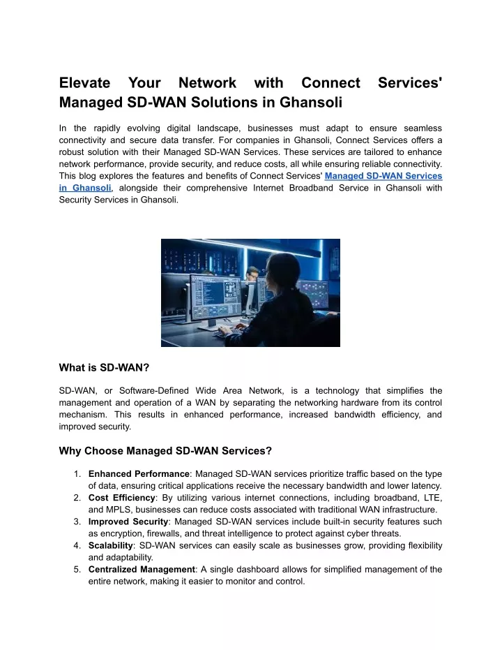 elevate managed sd wan solutions in ghansoli