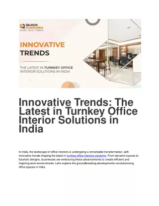 innovative trends the latest in turnkey office