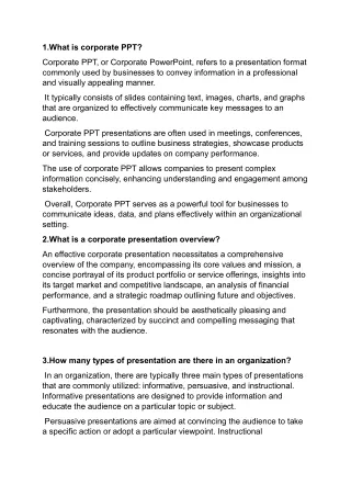 1 what is corporate ppt