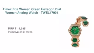 Timex Fria Women Green Hexagon Dial Women Analog