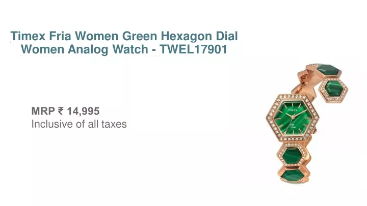 timex fria women green hexagon dial women analog