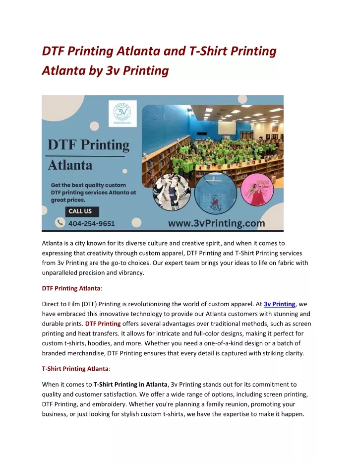 dtf printing atlanta and t shirt printing atlanta