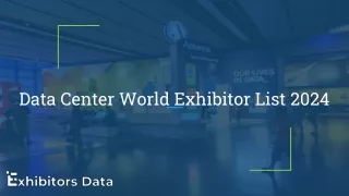 Data Center World Exhibitor List  Exhibitor List 2024