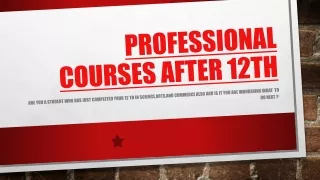 Professional  courses after 12th