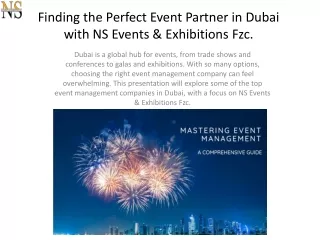 Finding the Perfect Event Partner in Dubai with NS Events & Exhibitions Fzc