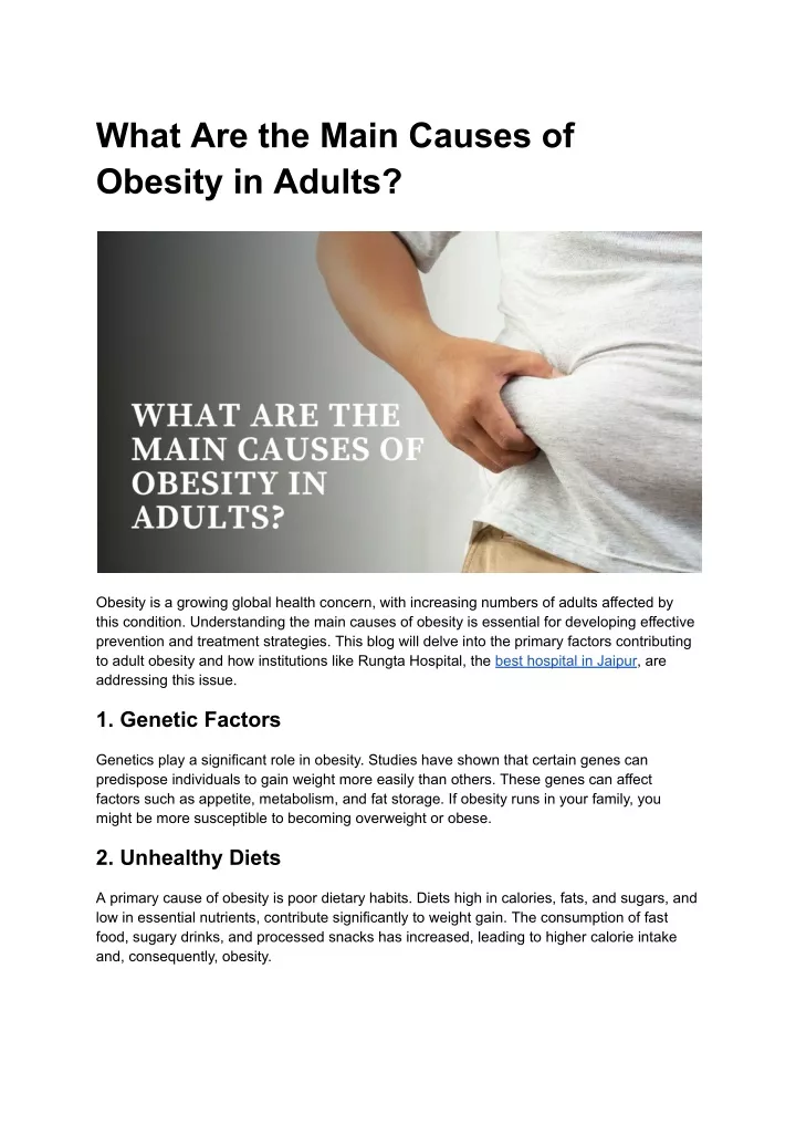 what are the main causes of obesity in adults