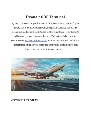 Ryanair SOF Terminal