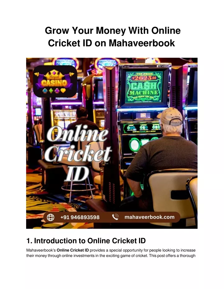 grow your money with online cricket id on mahaveerbook