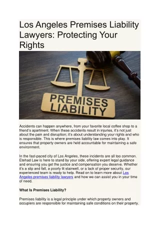 Los Angeles Premises Liability Lawyers