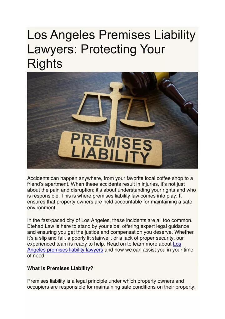 los angeles premises liability lawyers protecting