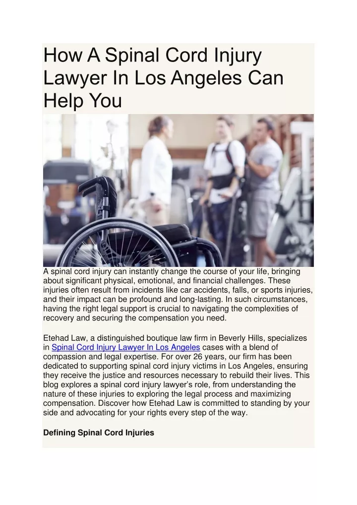 how a spinal cord injury lawyer in los angeles