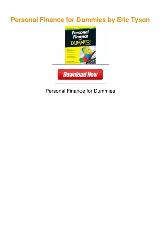 Personal Finance for Dummies by Eric Tyson