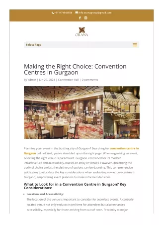 Making the Right Choice: Convention Centres in Gurgaon