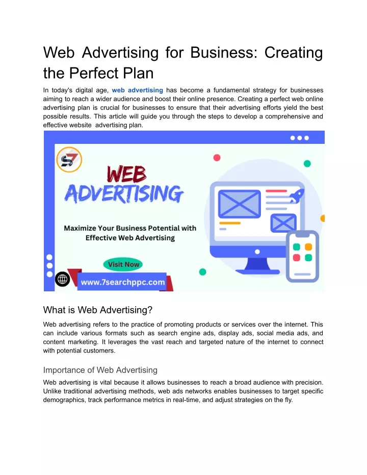 web advertising for business creating the perfect