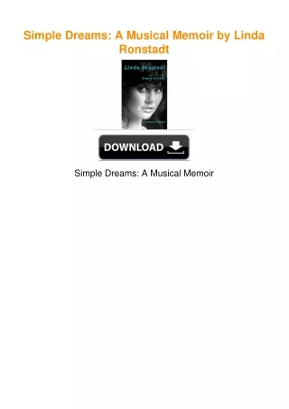 Simple Dreams: A Musical Memoir by Linda Ronstadt