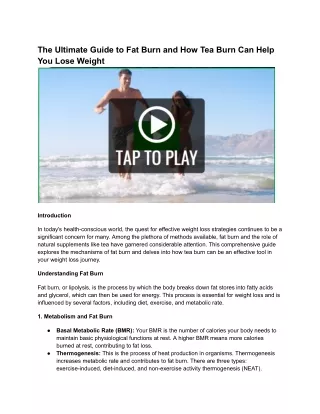 The Ultimate Guide to Fat Burn and How Tea Burn Can Help You Lose Weight