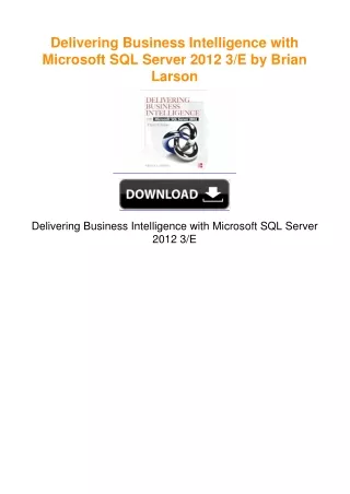 Delivering Business Intelligence with Microsoft SQL Server 2012 3/E by