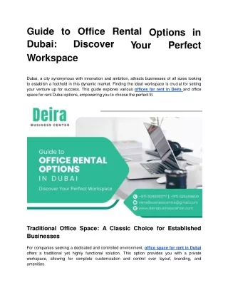 Guide to Office Rental Options in Dubai_ Discover Your Perfect Workspace