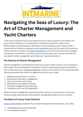 navigating the seas of luxury the art of charter