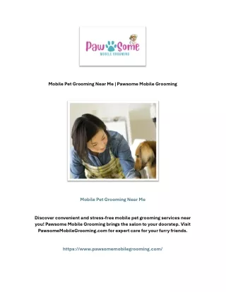 Mobile Pet Grooming Near Me | Pawsome Mobile Grooming